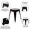 Flash Furniture 4  Inch Black Metal Stool, PK4 ET-BT3503-18-BLK-GG - alternate 2